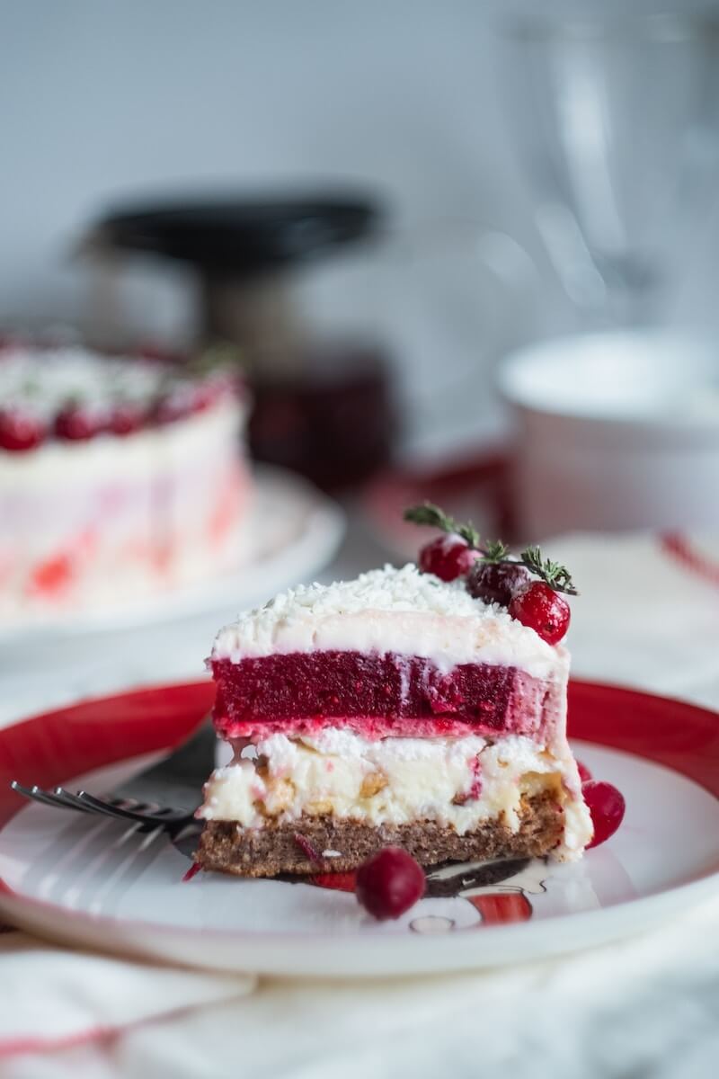 Cranberry cake slice