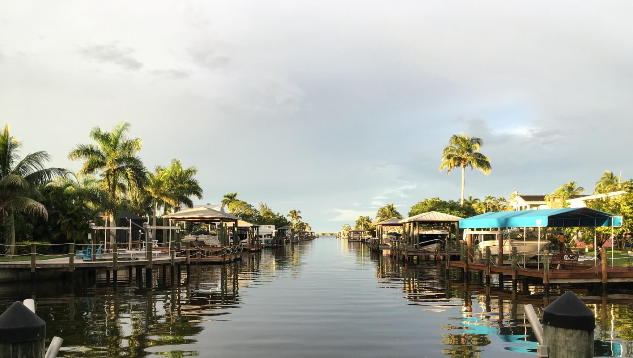 A canal in Fort Myers Beach, Florida