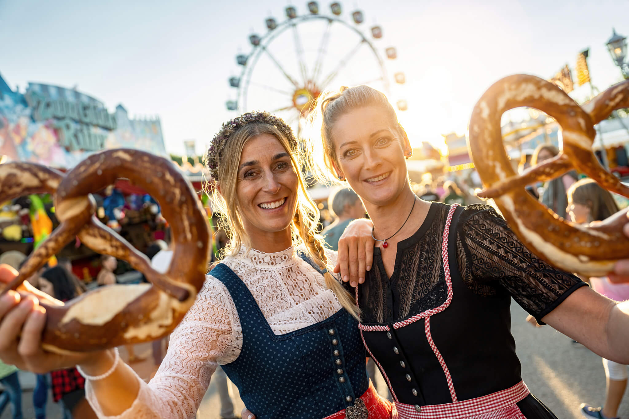 Two women at an Oktoberfest in Germany