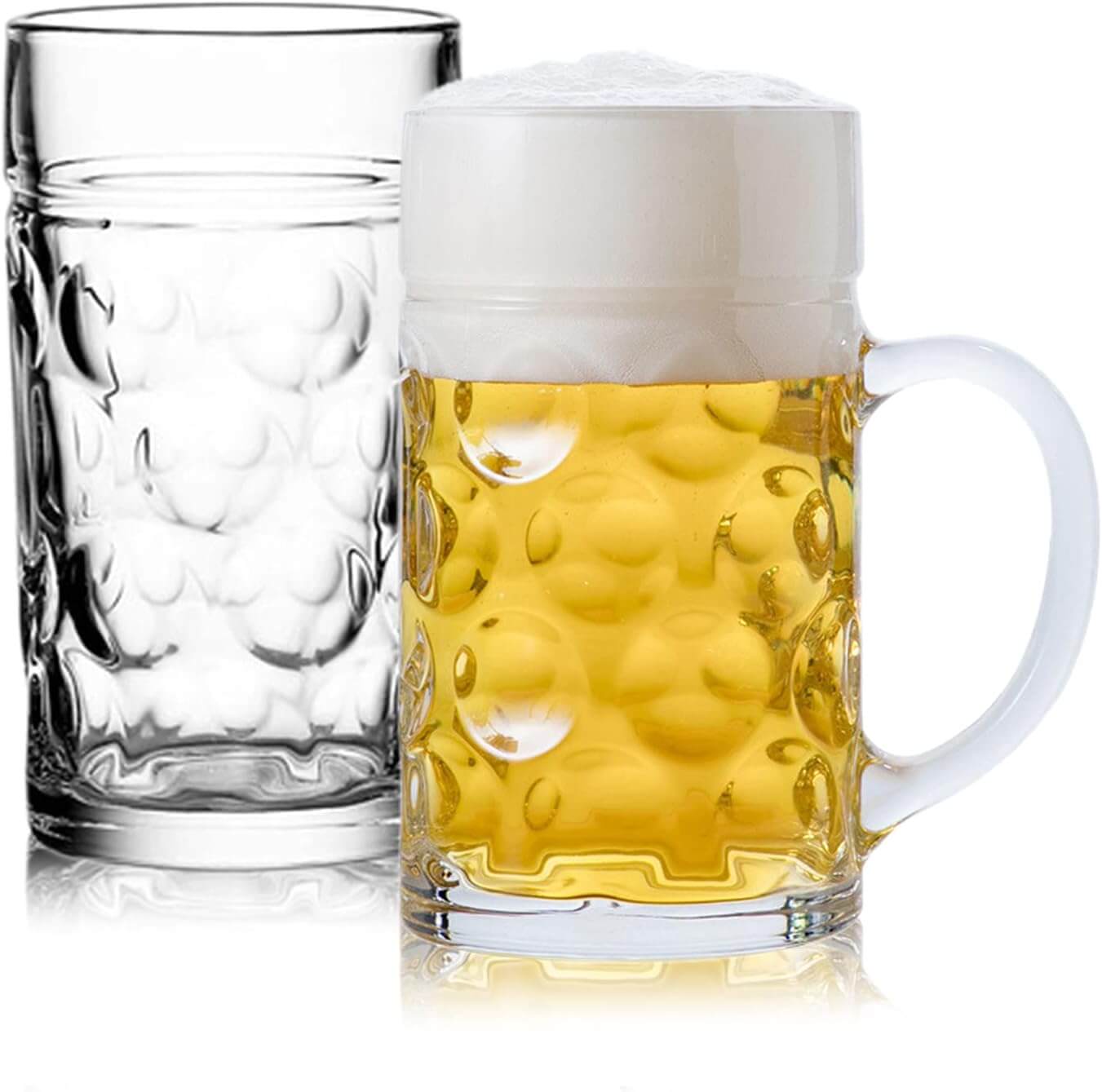 Jumbo glass Stein beer mugs