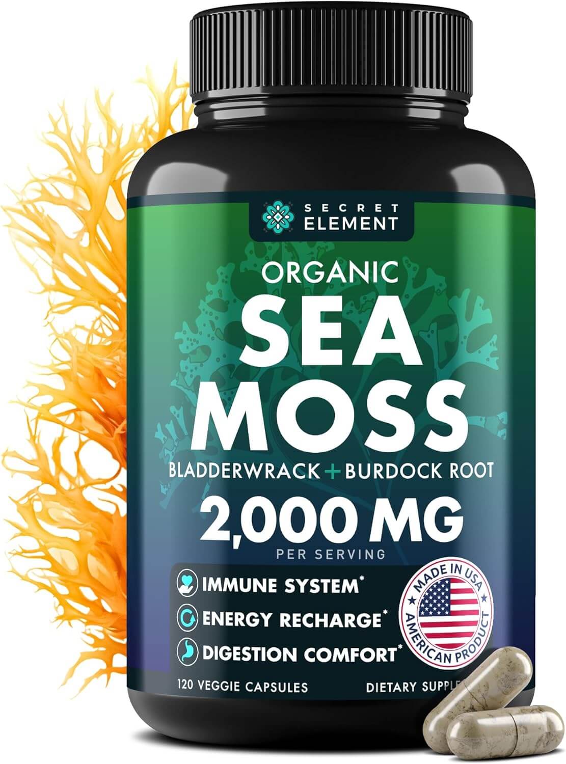 Secret Element Organic Sea Moss Capsules