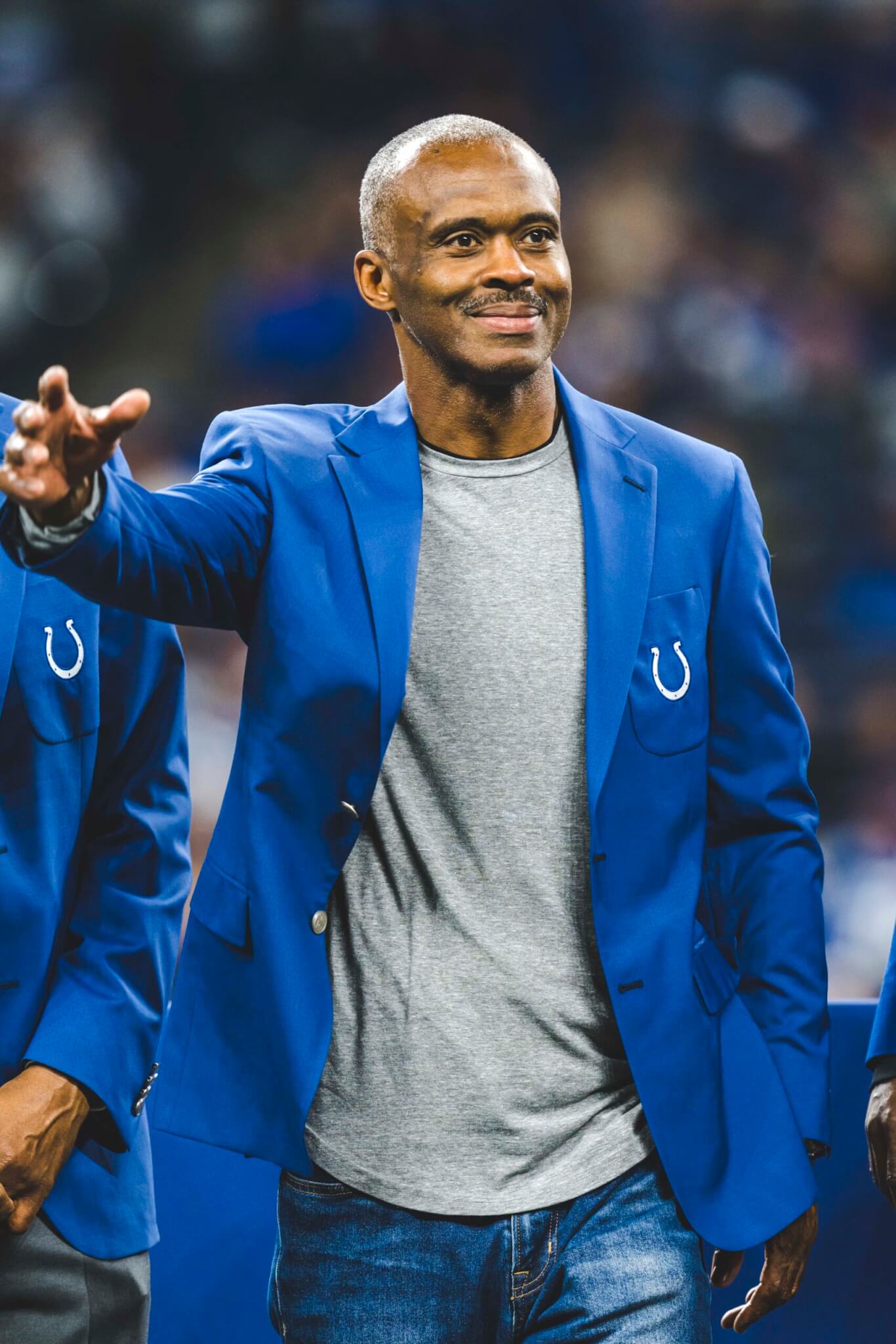 Marvin Harrison in his Colts blazer