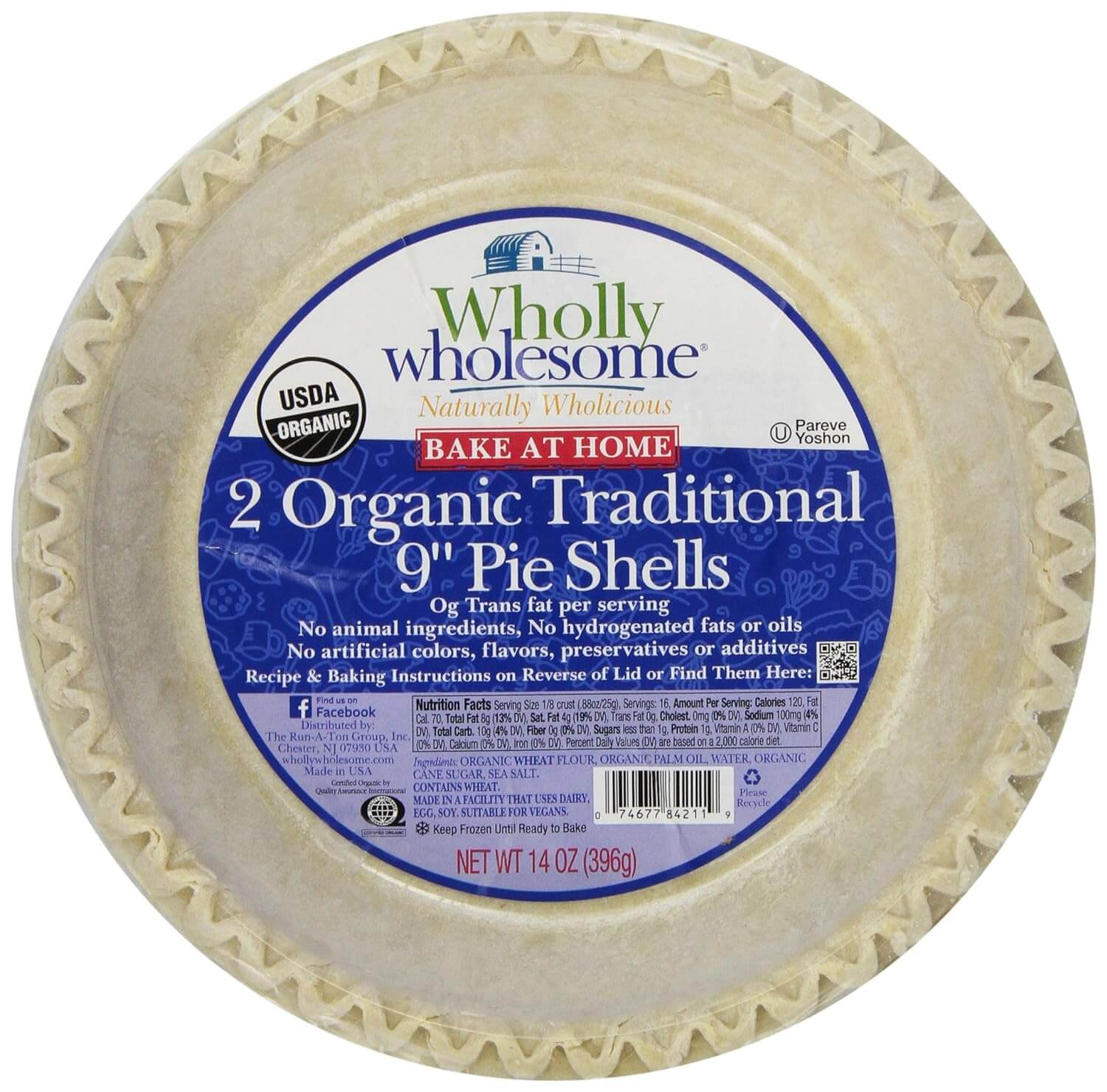 Wholly Wholesome Organic Traditional Pie Shell
