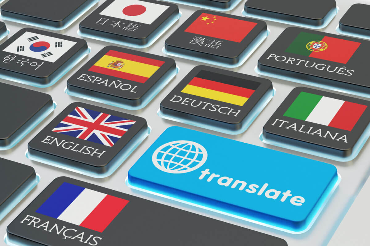 Foreign languages with a translate button