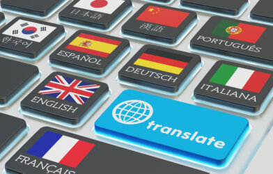 Foreign languages with a translate button