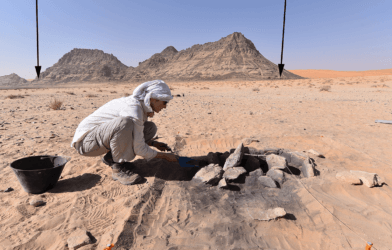 Excavation of site in northern Arabia