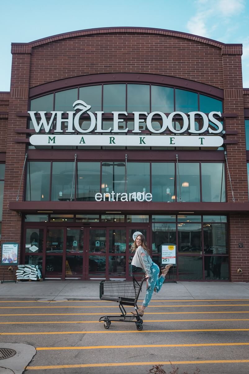 A woman shopping at Whole Foods