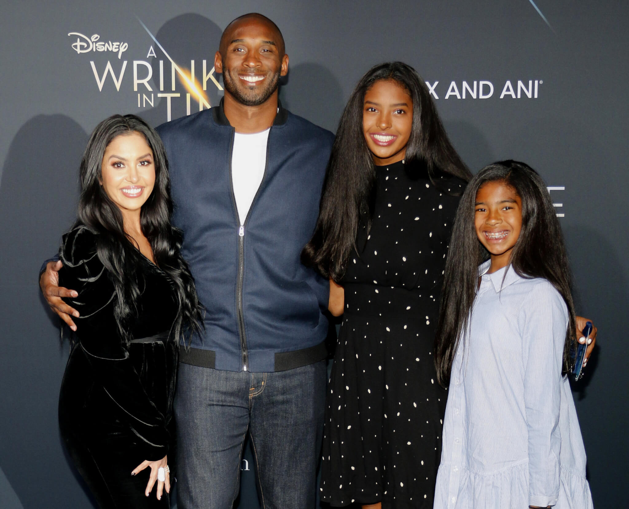 Kobe Bryant and his family at a movie premiere in 2018