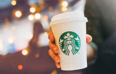 A Starbucks hot latte