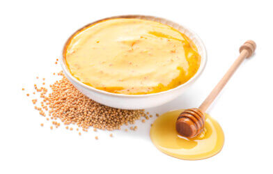 A bowl of honey mustard