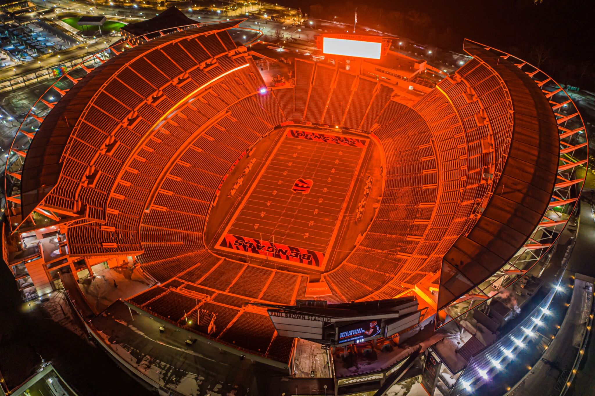 Super Bowl Glow at Paul Brown Stadium in 2022