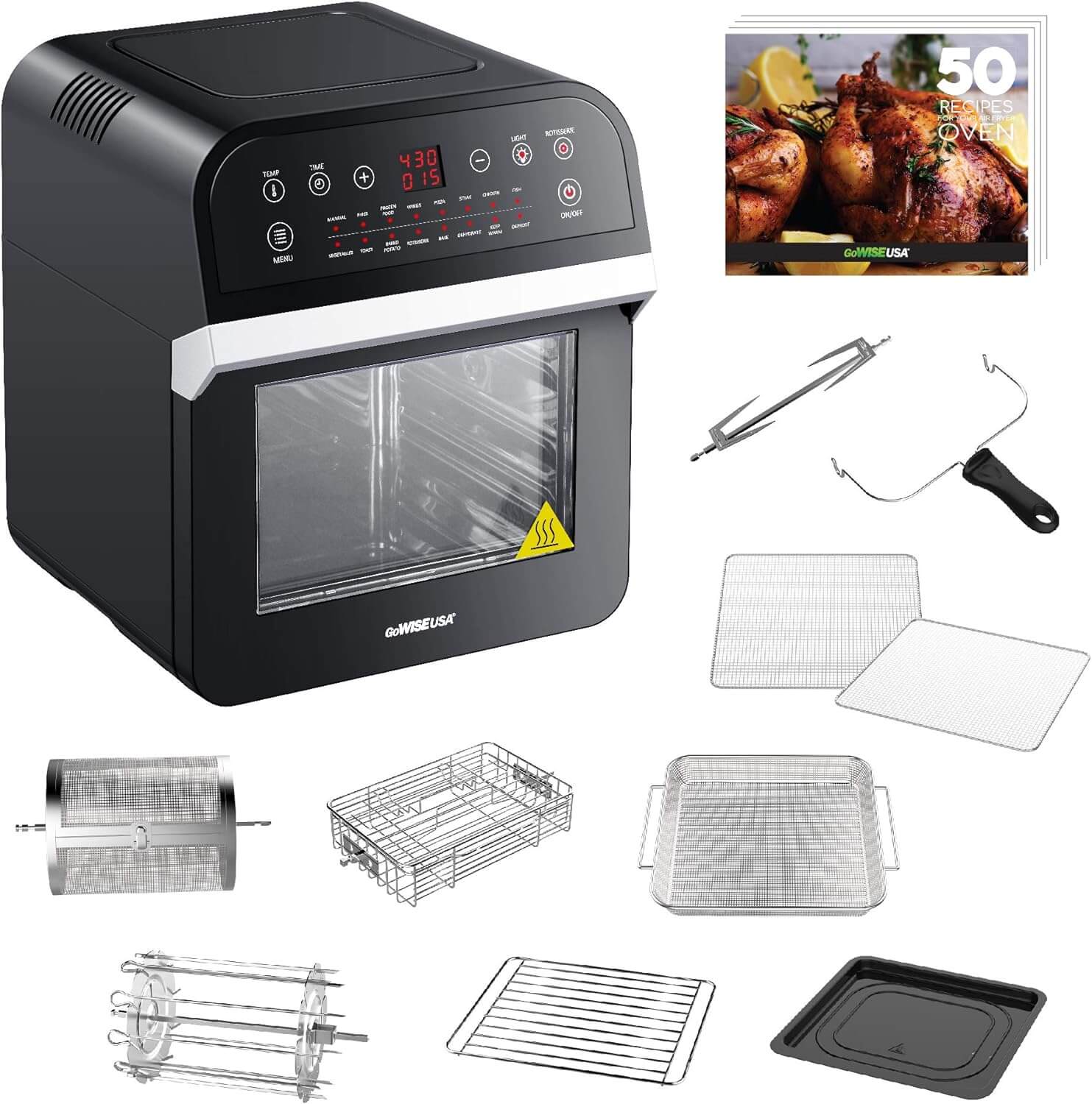 GoWISE USA 12.7-Quarts Air Fryer Oven with Rotisserie