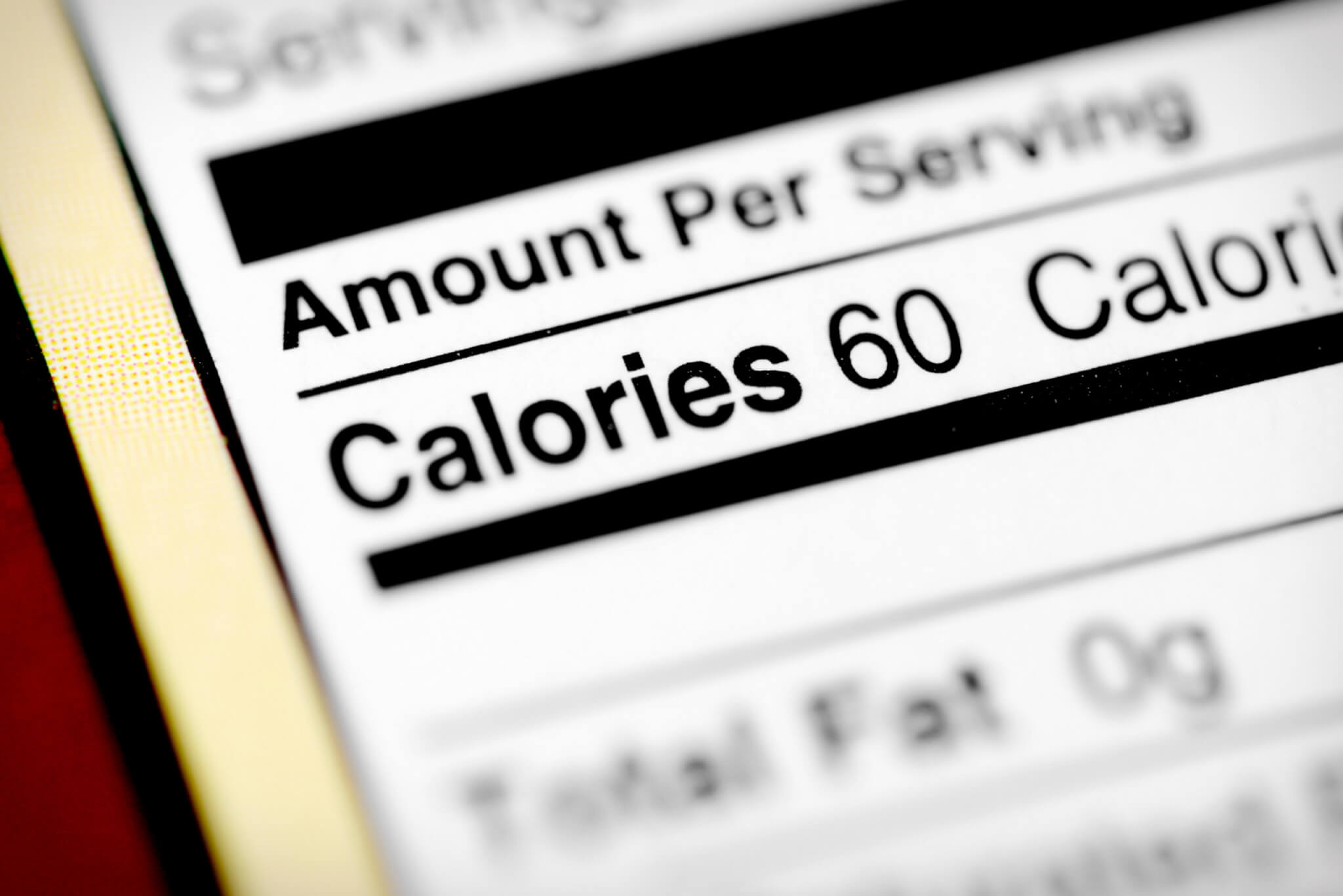 Calories on a nutrition label