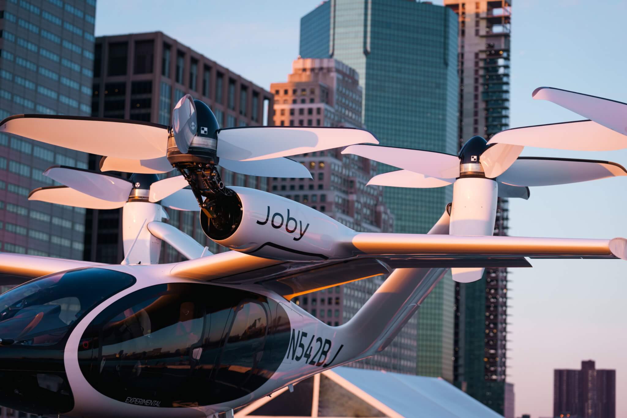 A close-up view of Joby's Electric Air Taxi.