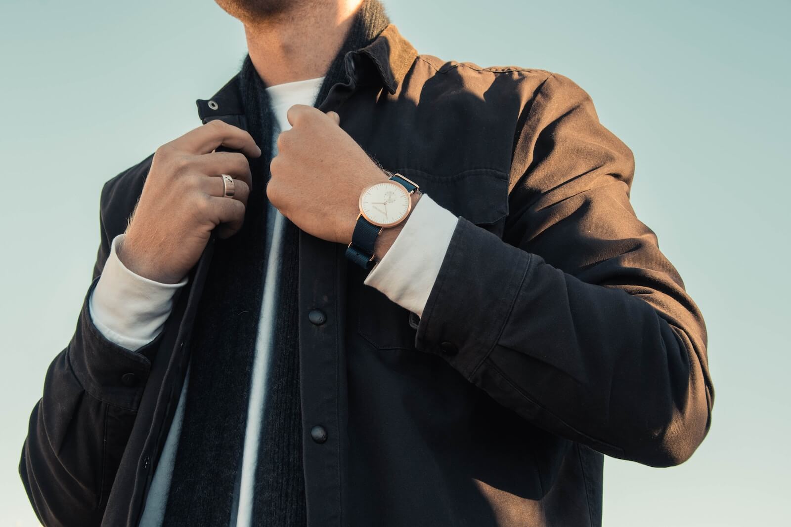A man wearing a wristwatch