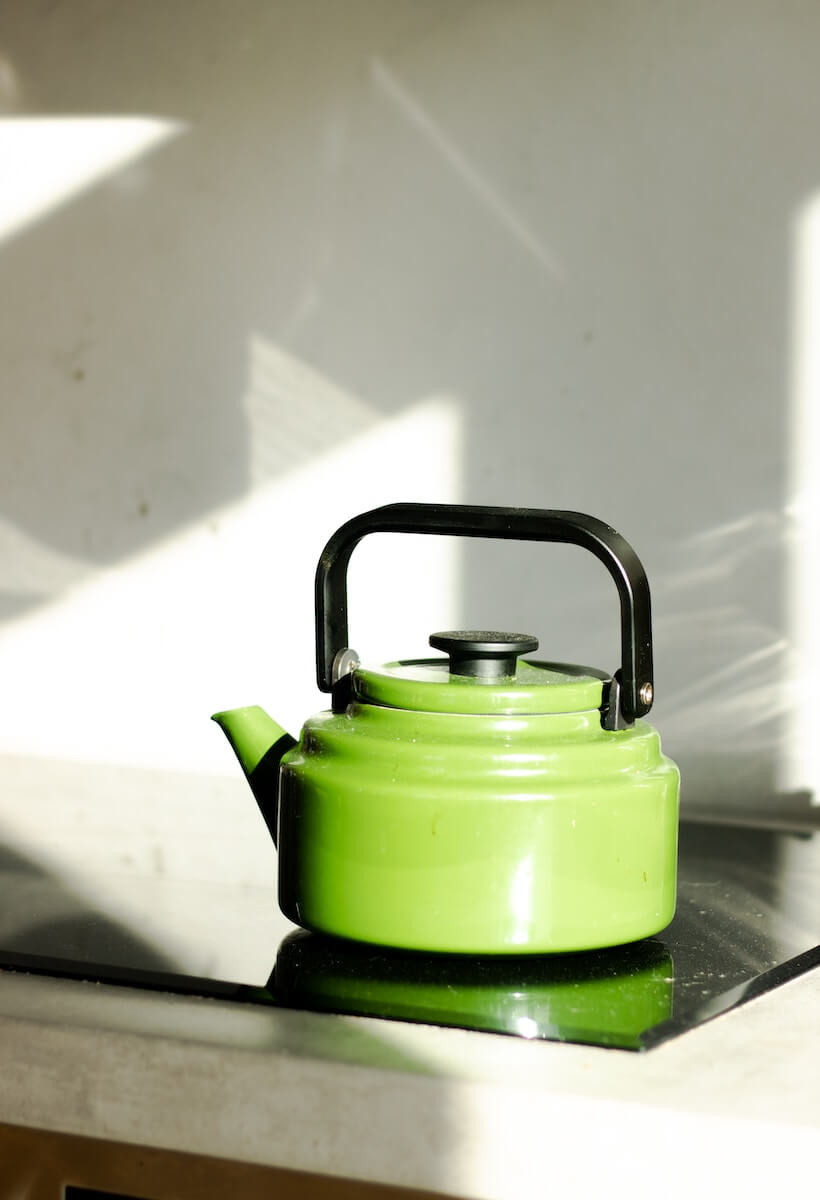 Green stovetop kettle