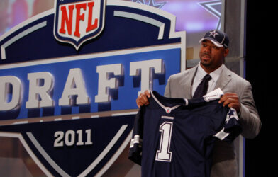 Tyron Smith is introduced as the ninth pick to the Dallas Cowboys at the NFL Draft 2011