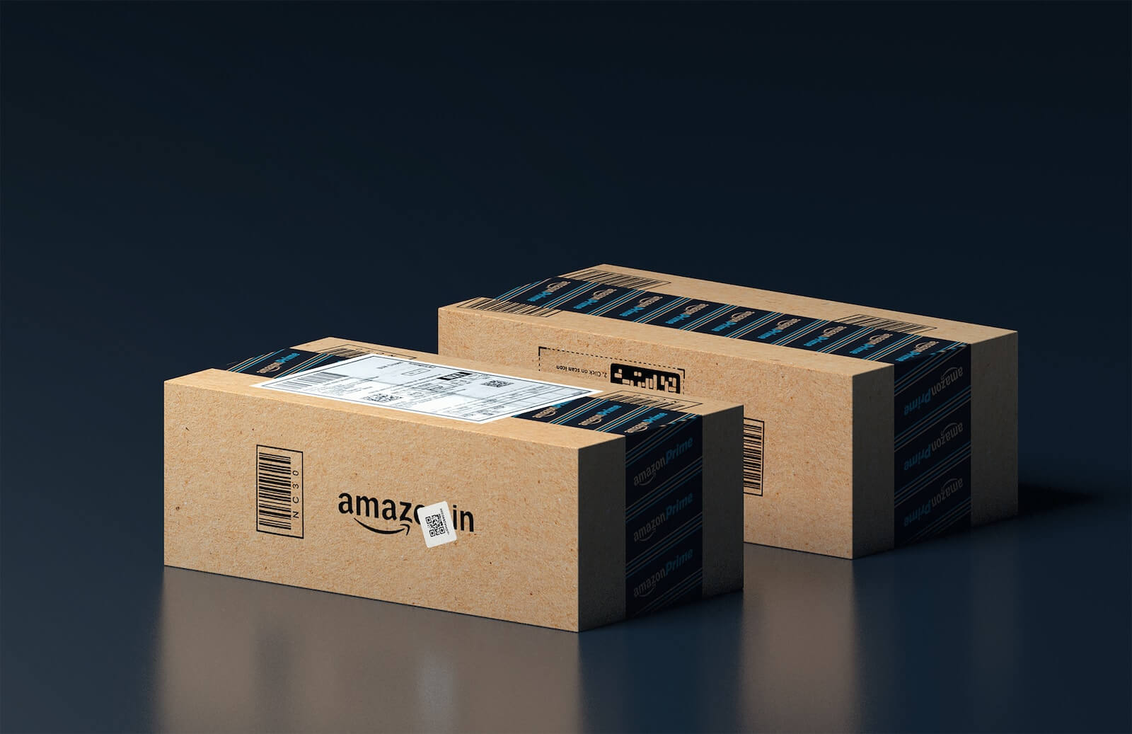 Two Amazon boxes