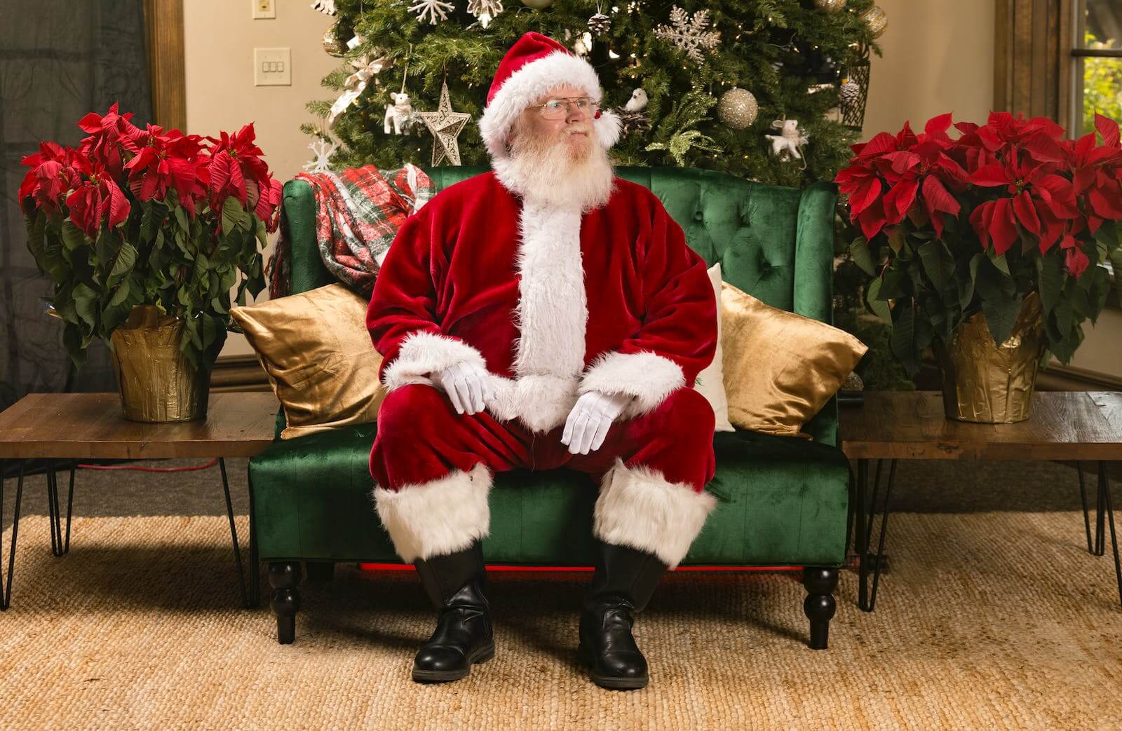 Santa Claus sitting in a chair