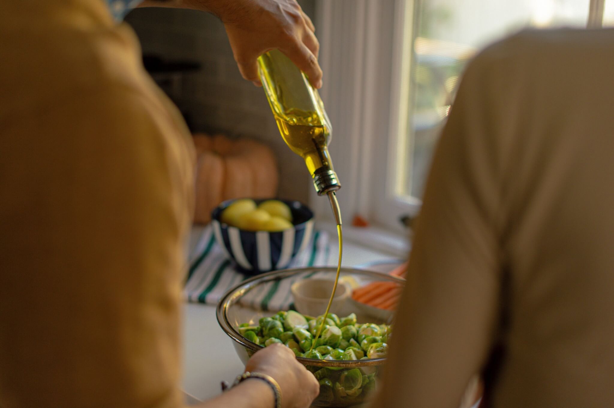 Olive oil in salad