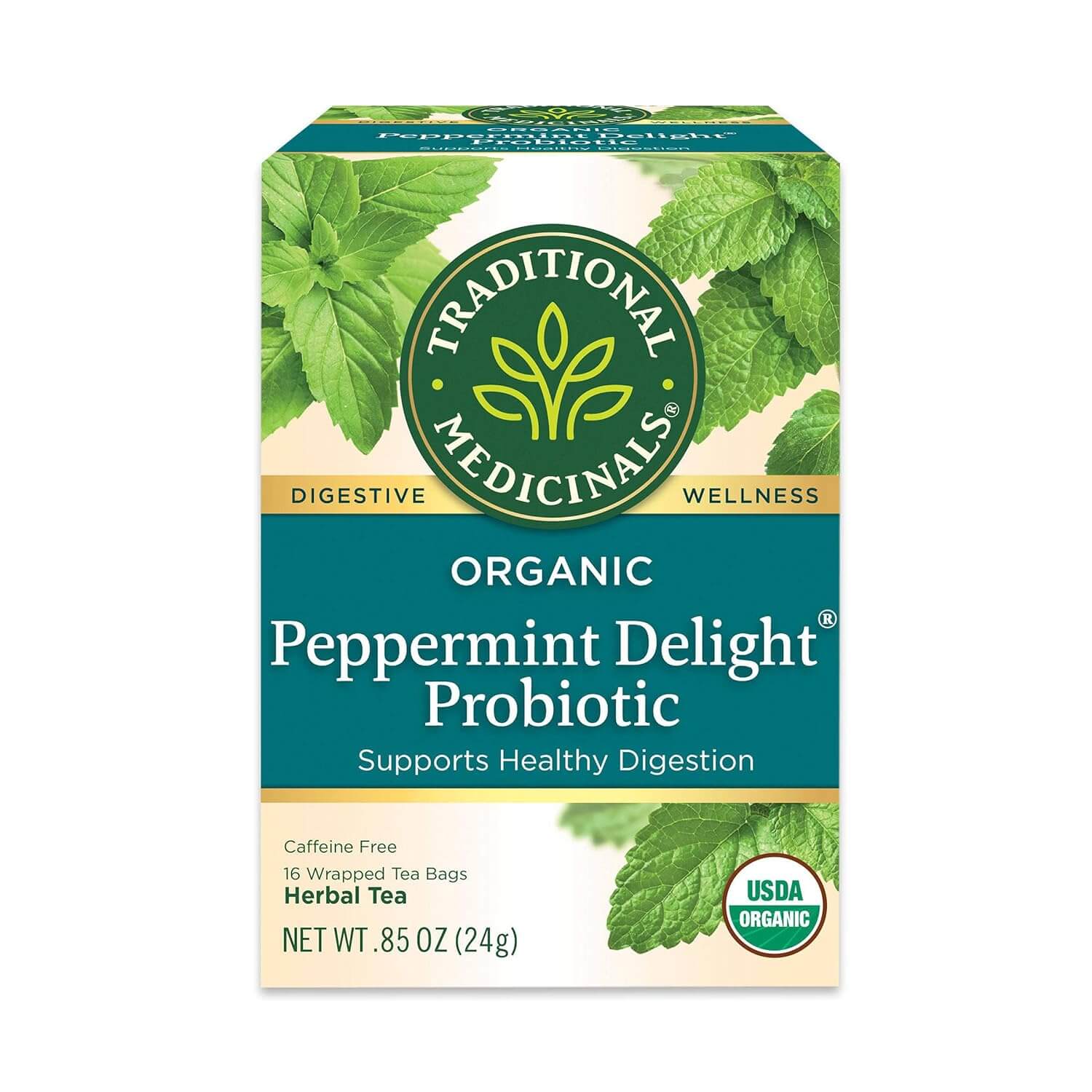 Traditional Medicinals Tea, Organic Peppermint Delight Probiotic