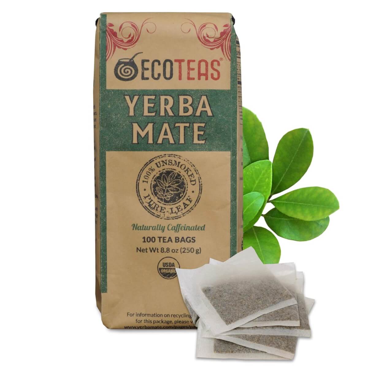 ECOTEAS - Unsmoked Yerba Mate Tea Bags
