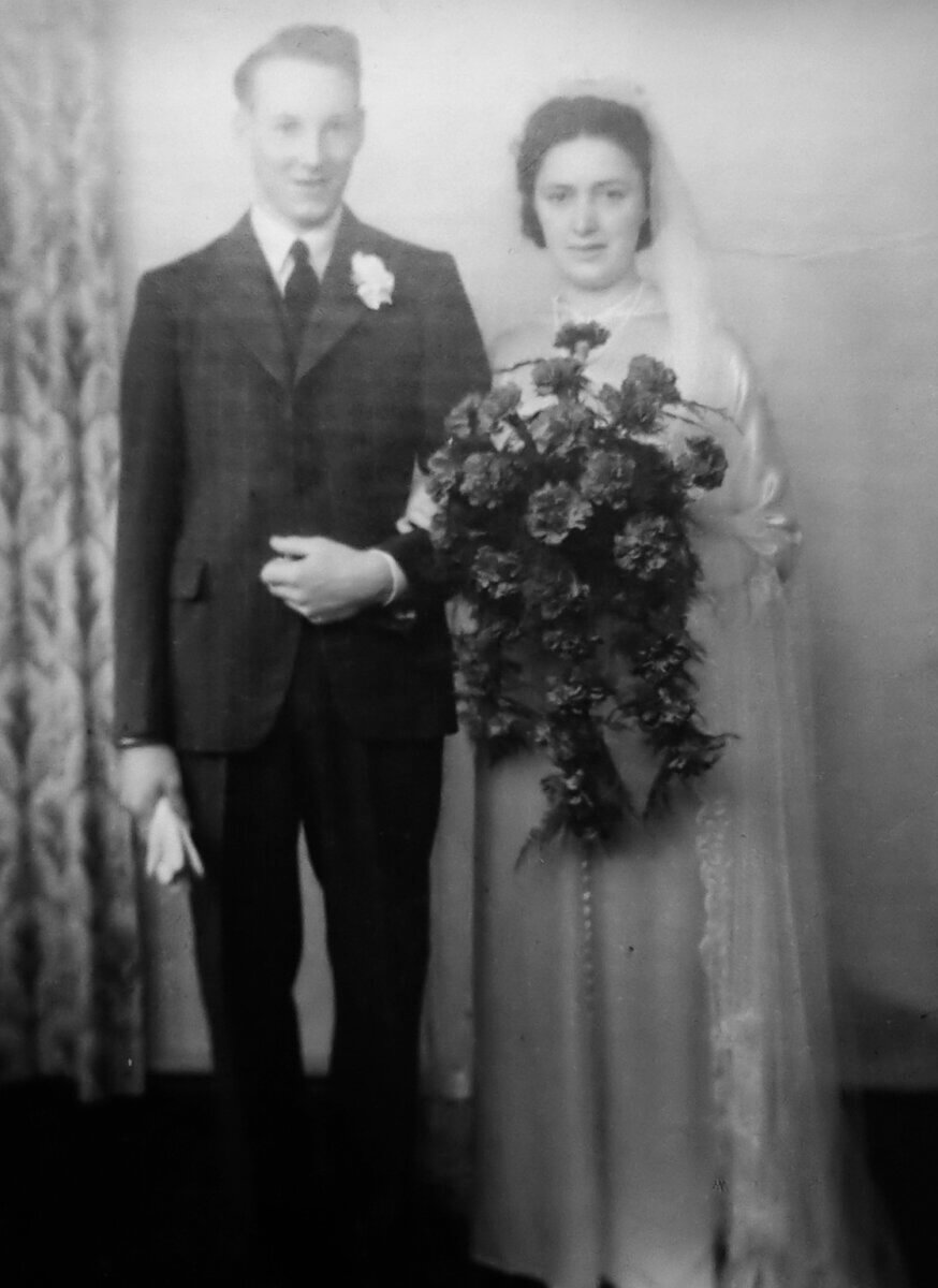 Dorothy and Tim Walter on their wedding day.
