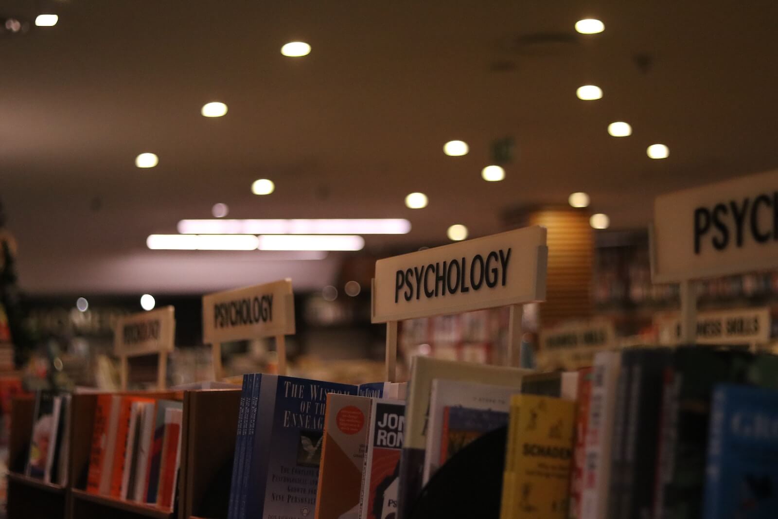 a row of psychology books on a shelf in a library photo by Alicia Christin Gerald on Unsplash