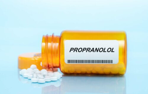 Propranolol Drug In Prescription Medication Pills Bottle
