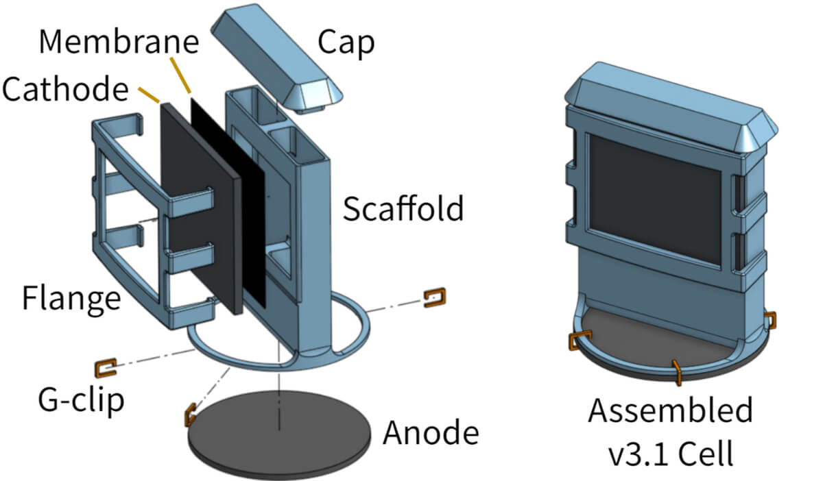 This schematic shows an "exploded view" of the device