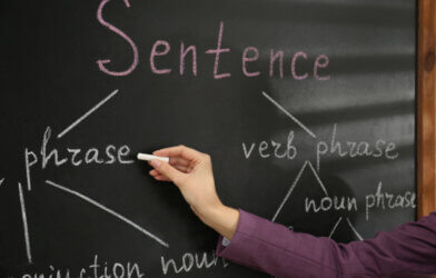 English teacher giving sentence construction rules