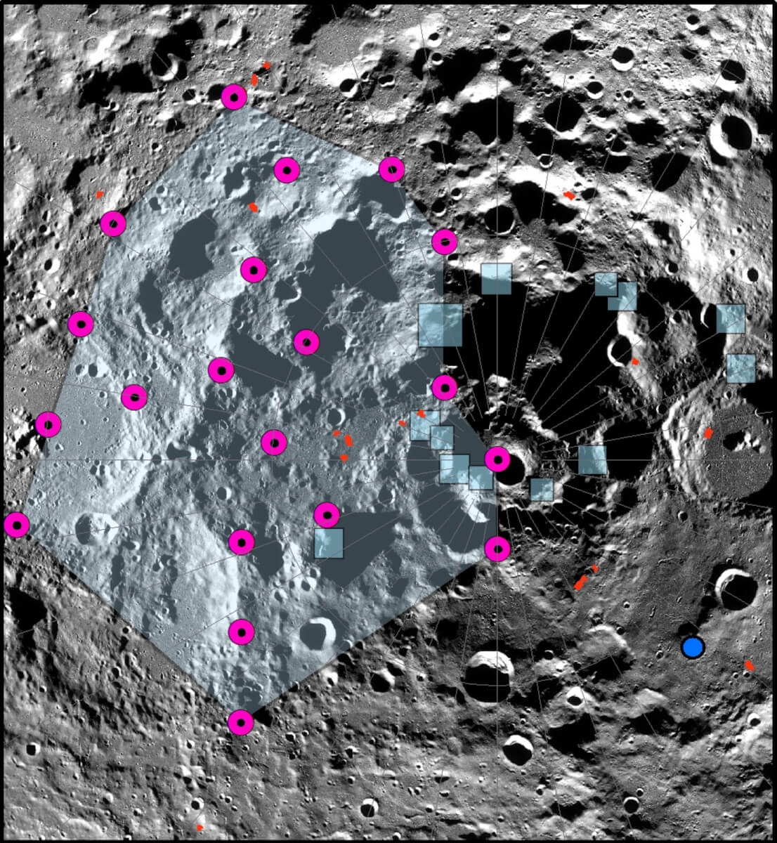 The epicenter of one of the strongest moonquakes recorded by the Apollo Passive Seismic Experiment was located in the lunar south polar region