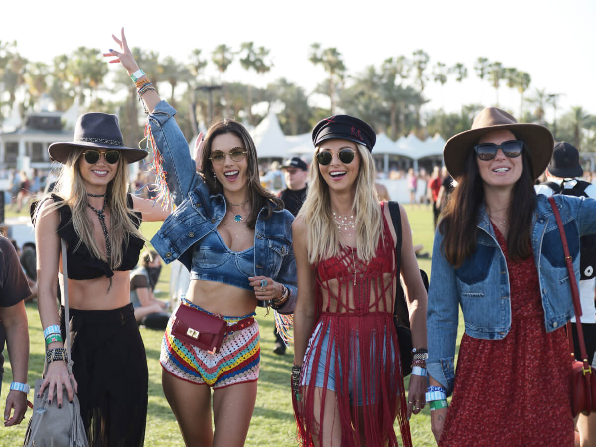 Supermodel Alessandra Ambrosio and friends at Coachella in 2018 