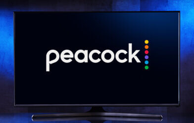 Peacock logo on a TV