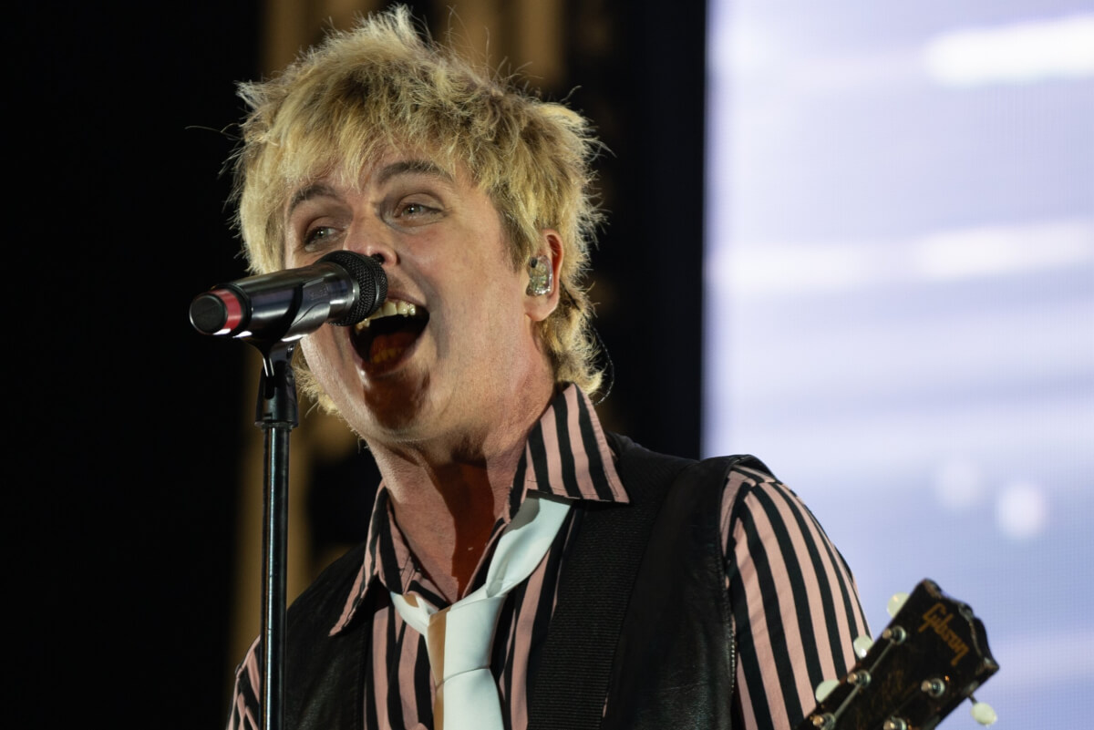Billy Joe Armstrong singing with Green Day in 2023