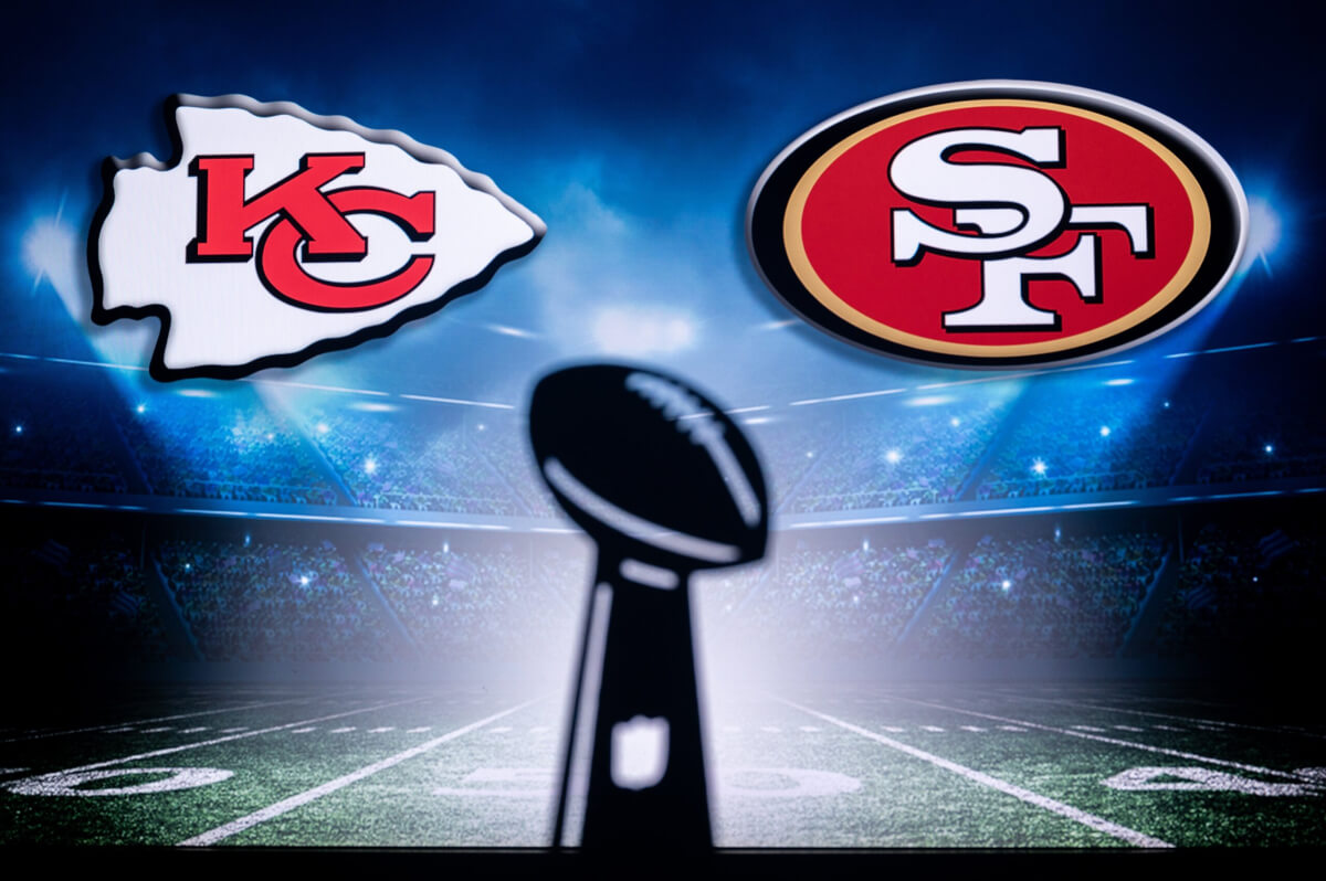 Super Bowl LVIII, the 58th Super Bowl, Kansas City Chiefs vs. The San Francisco 49ers at Allegiant Stadium in Las Vegas.