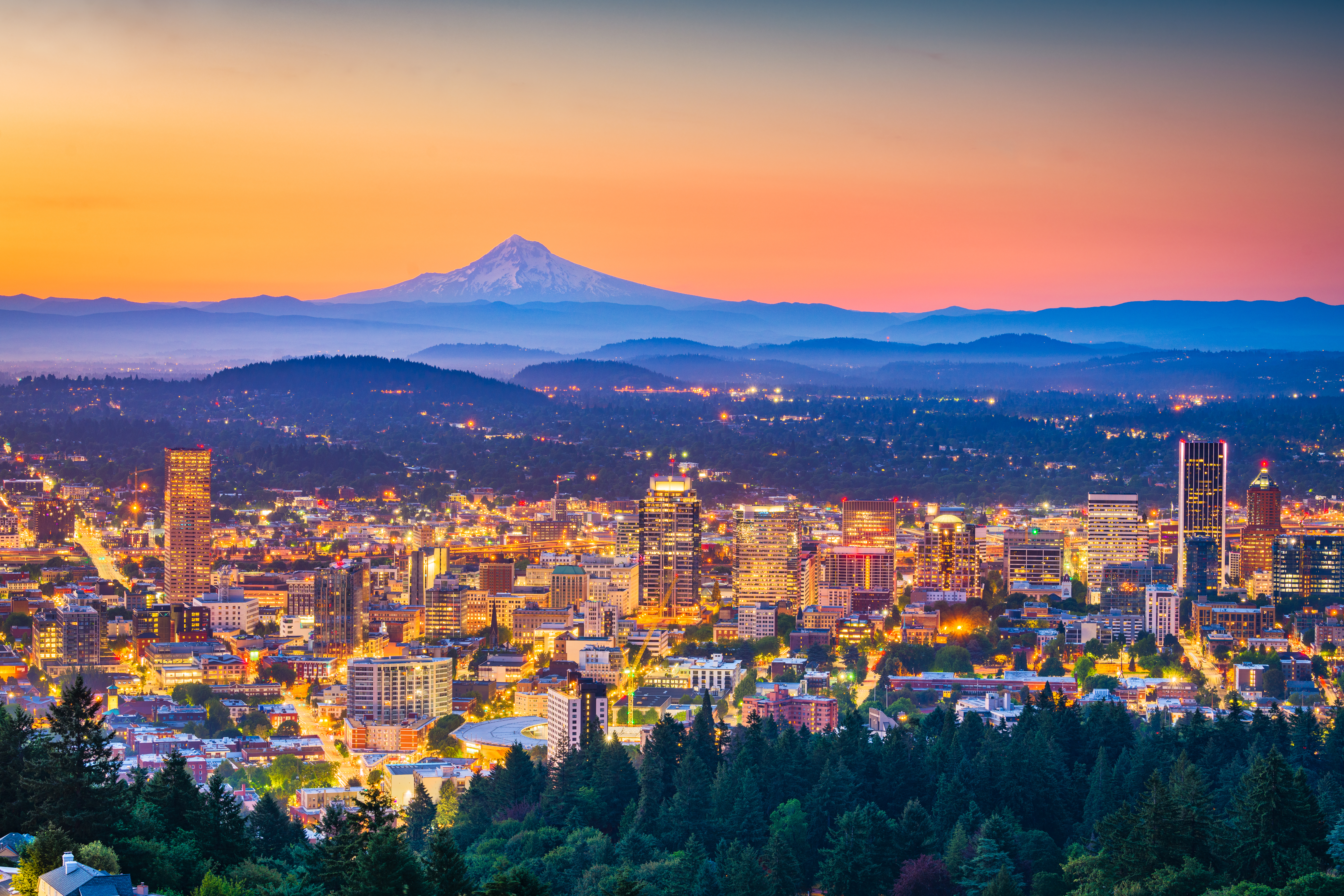 Portland, Oregon at dusk