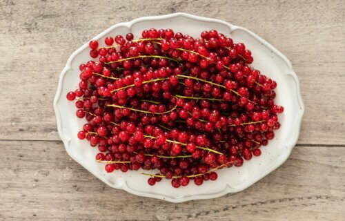 Cranberries on a plate