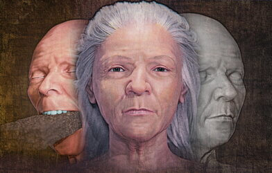 Recreation of the woman's face using 3D software allowed examination whether a brick could have been inserted into her mouth.