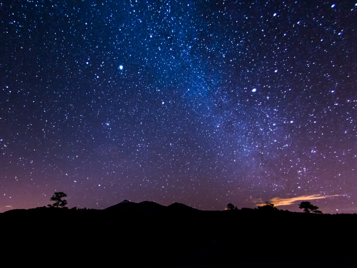 The Milky Way above volcano Teide at the Island of Tenerife