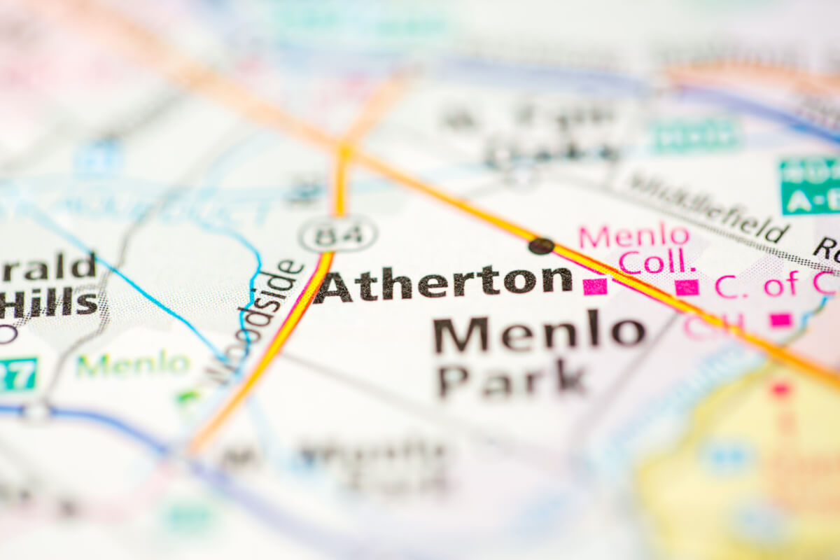 Atherton, CA on a map