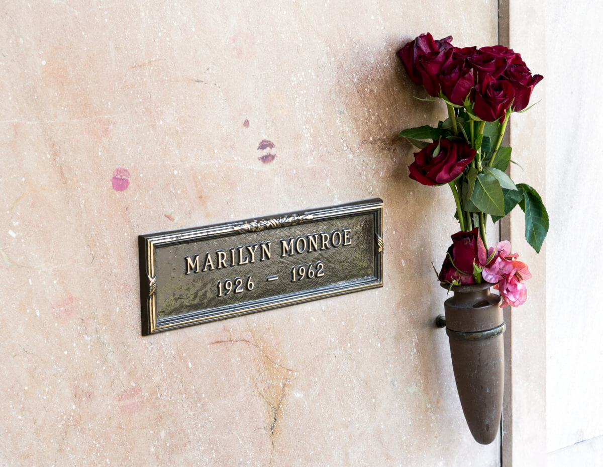 Marilyn Monroe's grave in Pierce Brothers Westwood Village Memorial Park & Mortuary in Los Angeles