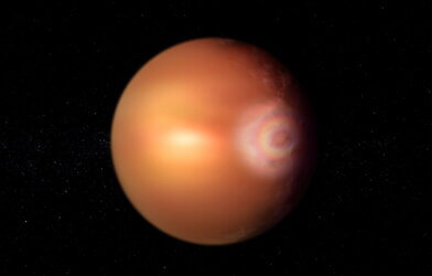 Artist impression of glory on exoplanet WASP-76b