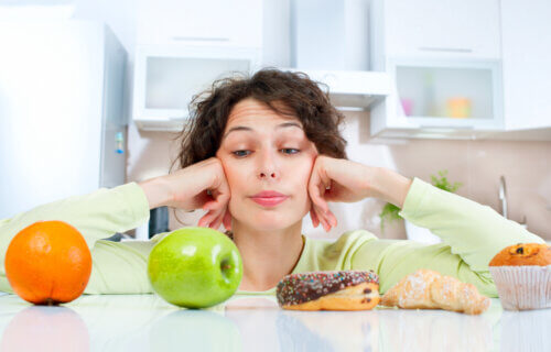 Cutting calories: Woman decides between fruit or sugary sweets