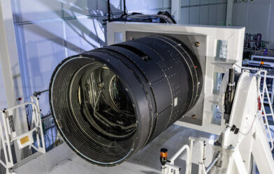The finished LSST Camera at SLAC National Accelerator Laboratory, California.