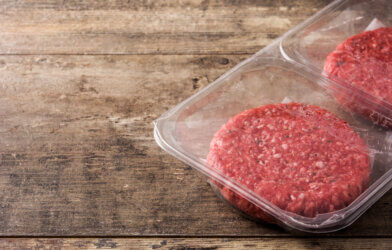burger meat packaged in plastic