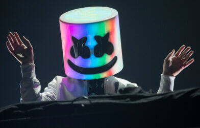 Marshmello performing in 2018