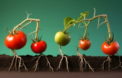 Life cycle of tomato plant and its root system