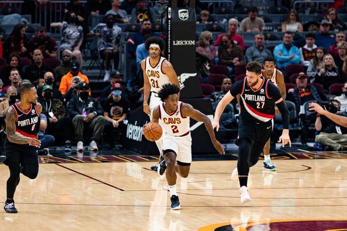 Cleveland Cavaliers playing the Portland Trail Blazers 