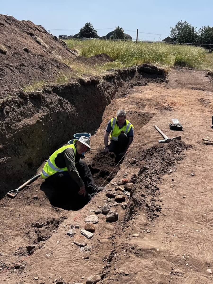 The Norton Disney Archaeology Group excavating trench four. 